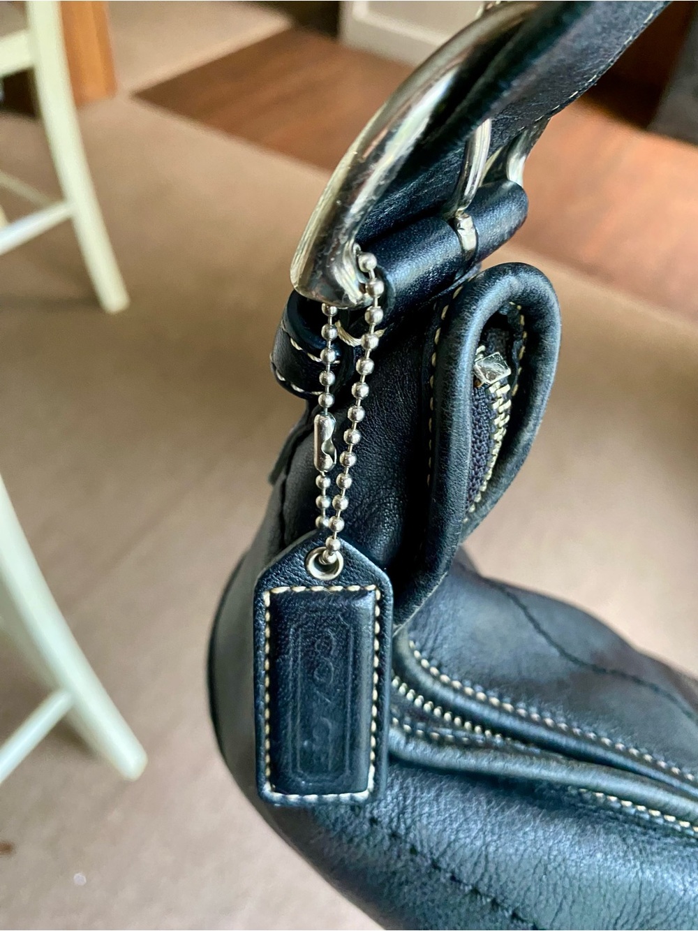 Coach Vintage Black Leather Hobo Shoulder Bag Style 9697 Y2K Genuine Leather - Picture 8 of 9